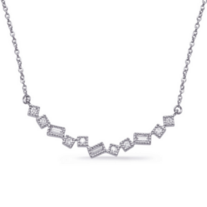 14K White Gold Necklace With Diamonds (0.12 ct.tw.)